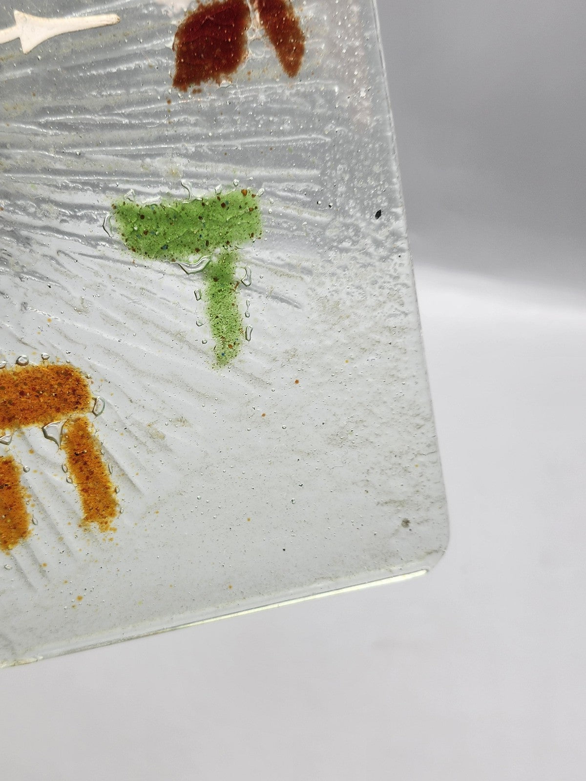 Fused Glass Hebrew Wall Clock Square Multicolor Judaica Quartz Religious Decor