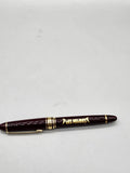 Las Palmas Ballpoint Pen Burgundy Plastic Gold Trim Black Ink Promo Office