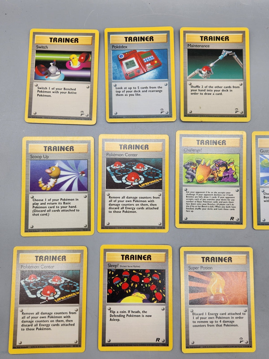 Vintage Pokémon Trainer Card Lot WOTC Base Set Team Rocket 9 Cards Pokemon