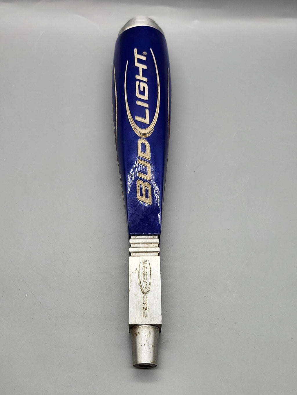 Budweiser Bud Light Beer Tap Handle Blue Metal Draft Knob Bar Decor Breweriana