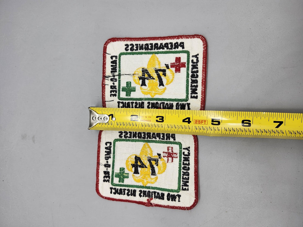 Vintage 1974 Two Nations District Camp-O-Ree Patches Lot 2 White Red Boy Scouts