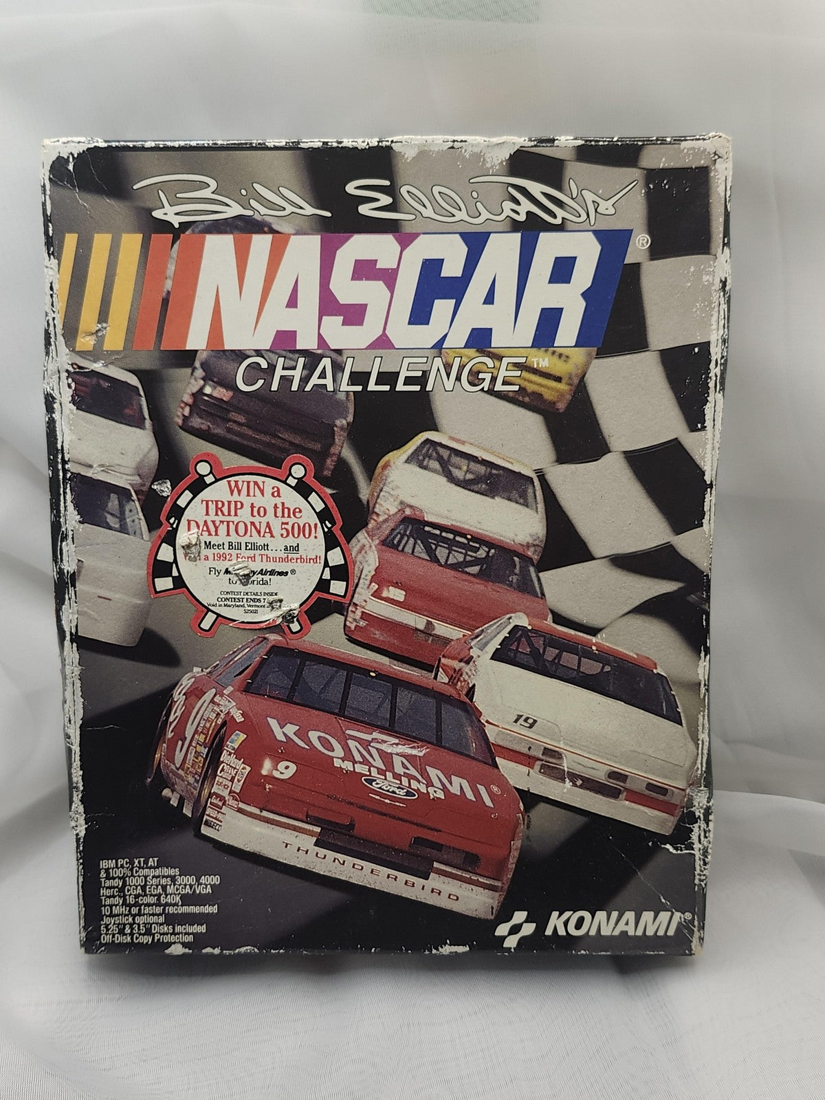 Bill Elliott's NASCAR Challenge PC MS-DOS Game Box CIB Konami 1991 Racing