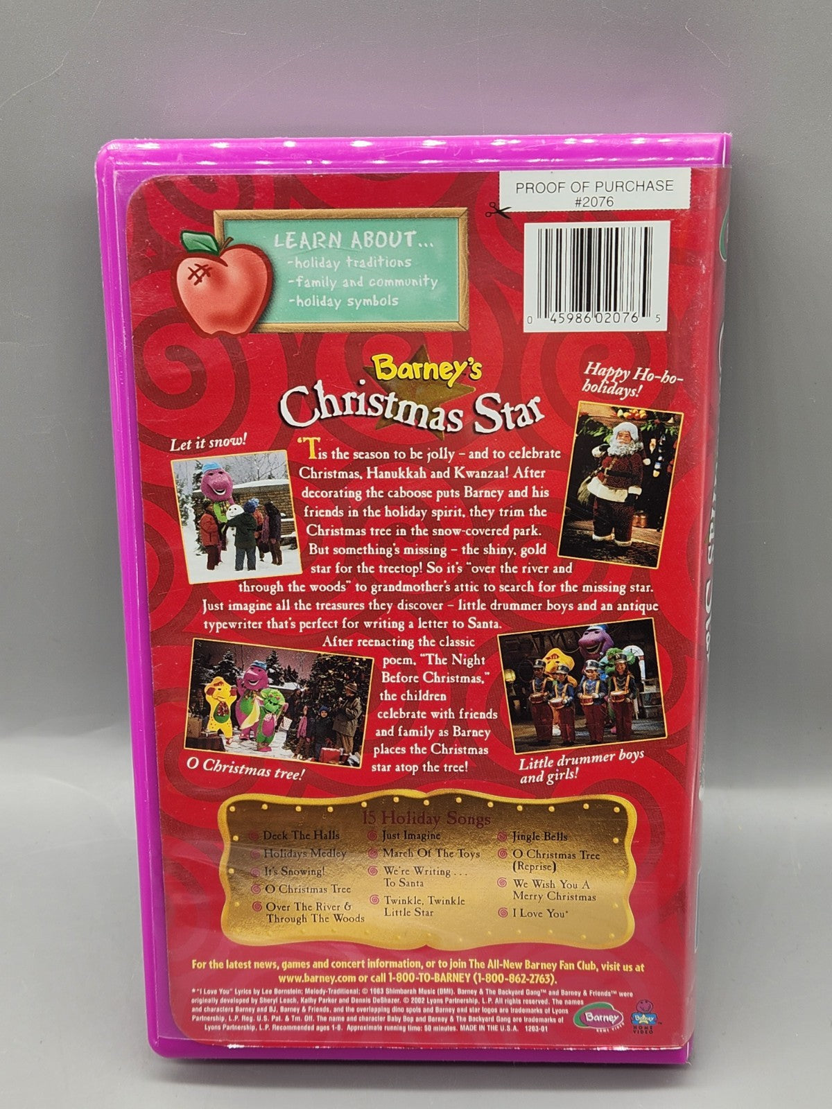 Barney’s Christmas Star VHS 2002 HIT Entertainment Holiday Movie Tested Kids...