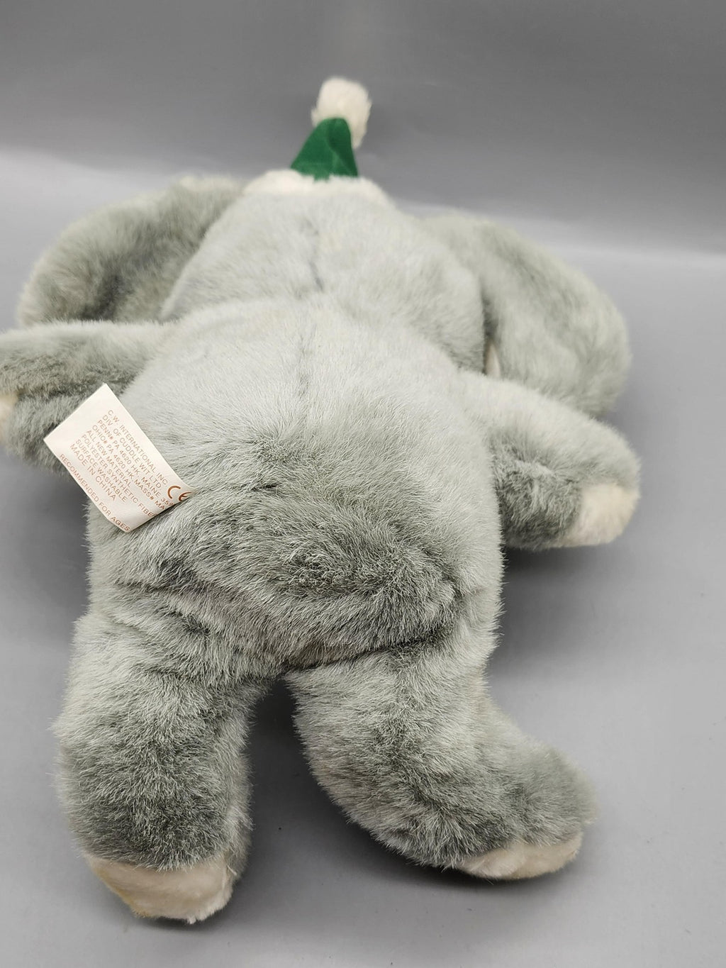Cuddle Wit Gray Christmas Elephant Plush Stuffed Animal Small 11in Bells Hat