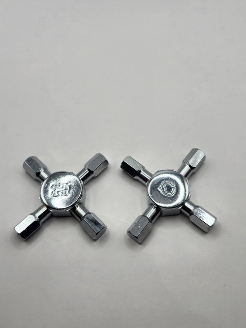 4 Way Utility Service Key Lot Of 2 Chrome Multi Tool Water Gas Electric Cabinet