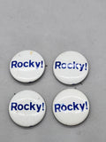 Vintage Rocky! Movie Pinback Buttons Lot 4 Small White Blue Round Collectible