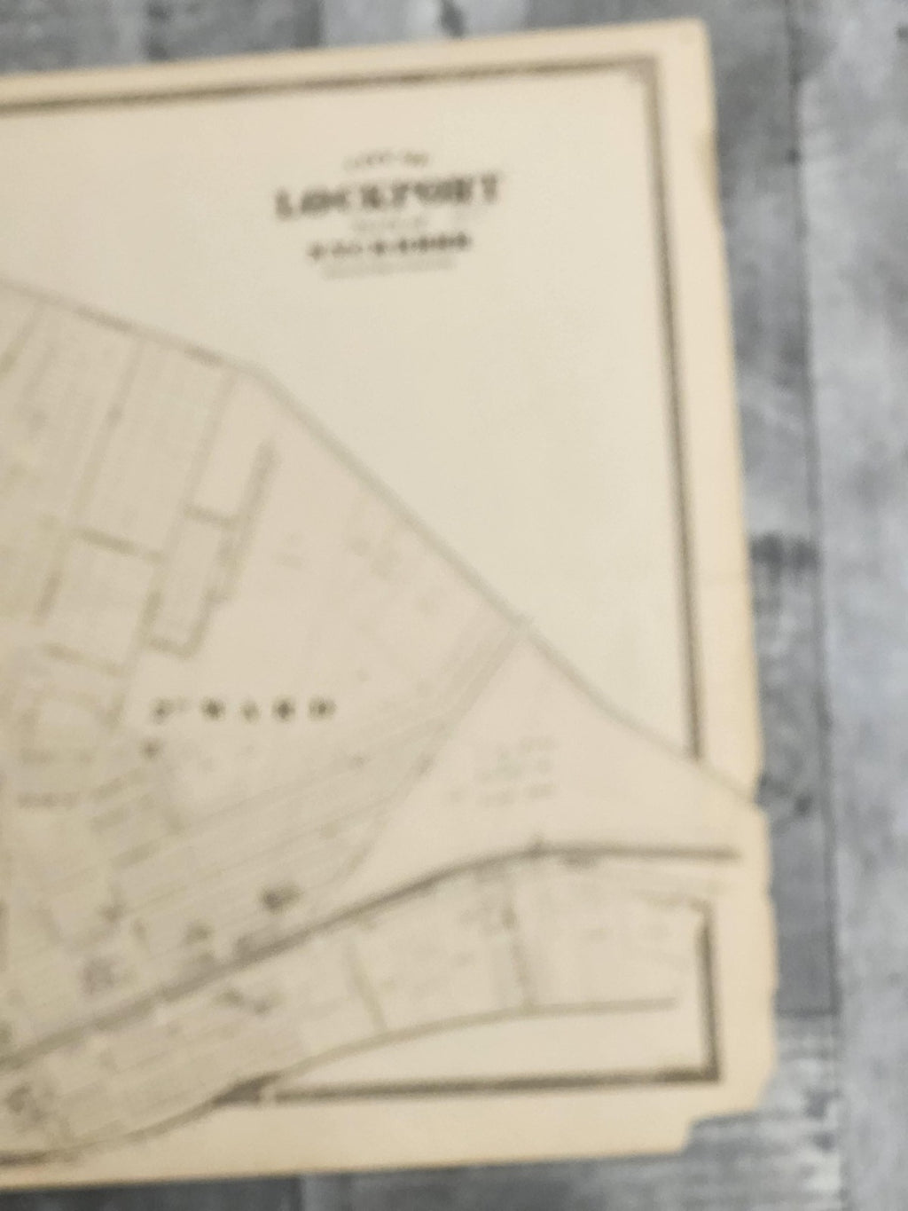 Vintage 1875 Lockport New York City Atlas Map 1st 2nd Ward 25.5x16 NY USA Print