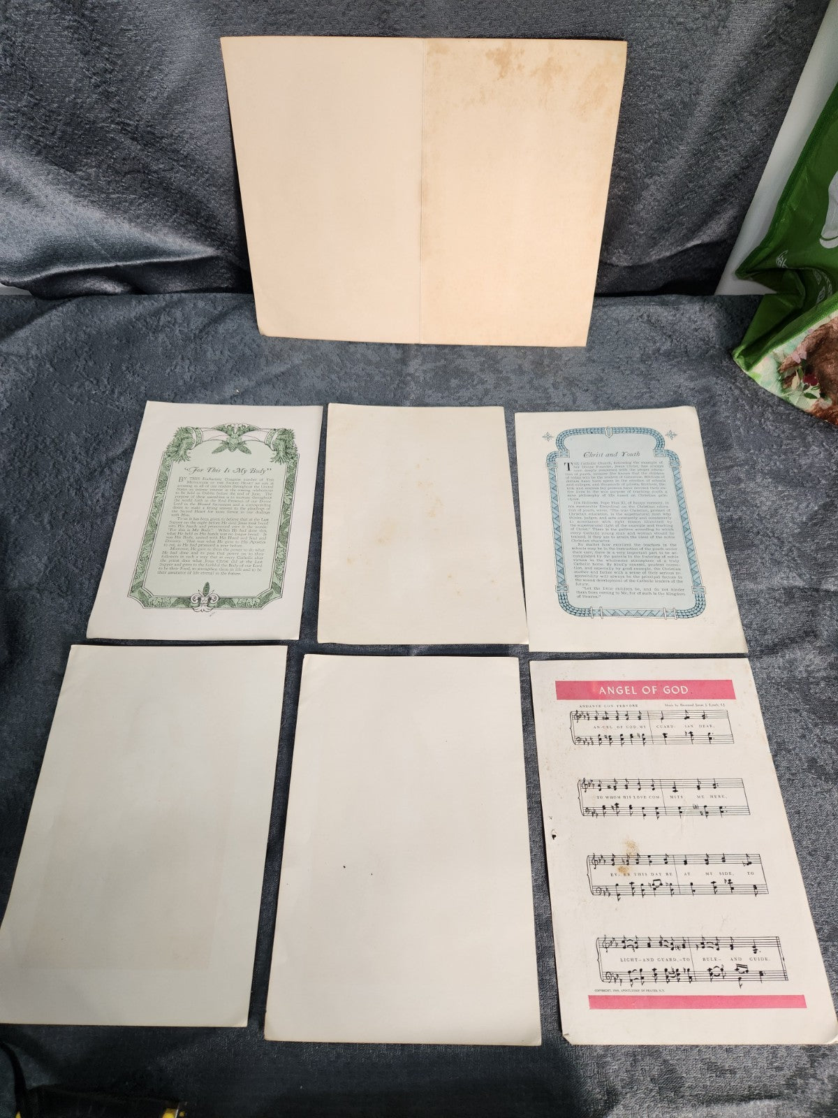 Vintage Catholic Religious Print Lot Sacred Heart Angel Of God Messenger Prints