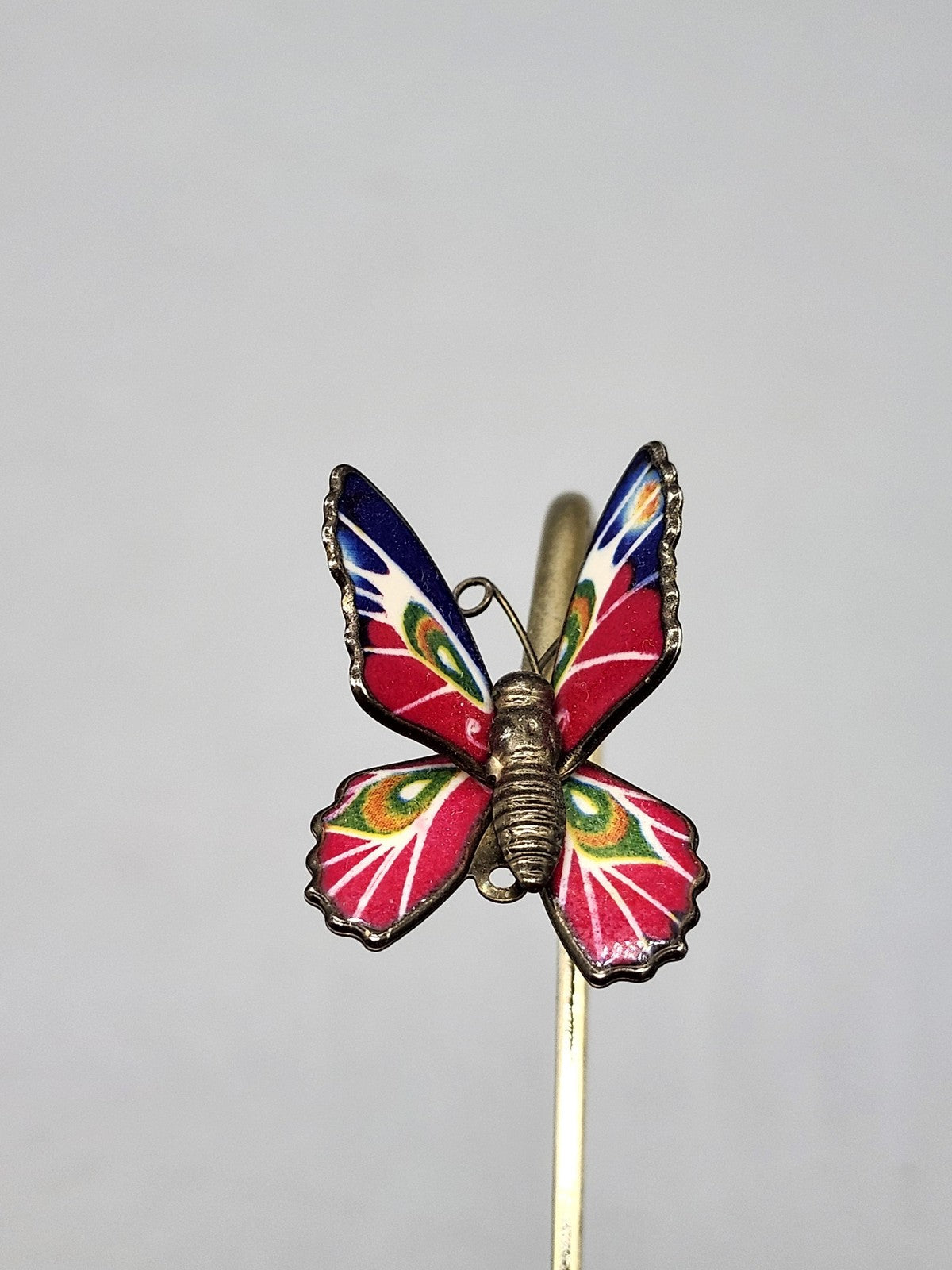 Cloisonne Enamel Butterfly Bookmark Decorative Hook Multicolor Animal Print