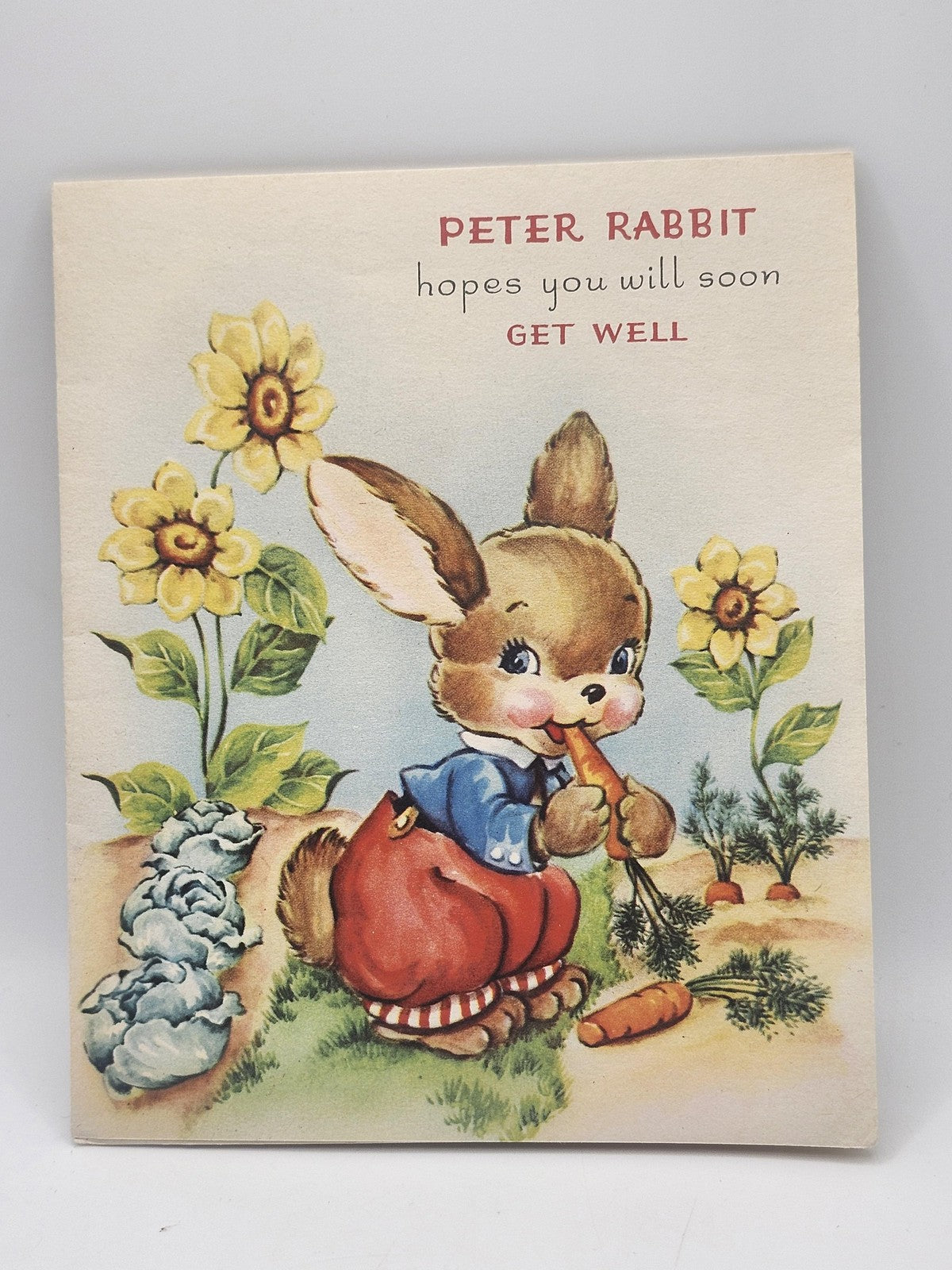 Vintage 1949 American Greetings Peter Rabbit Get Well Card Story Booklet USA 563