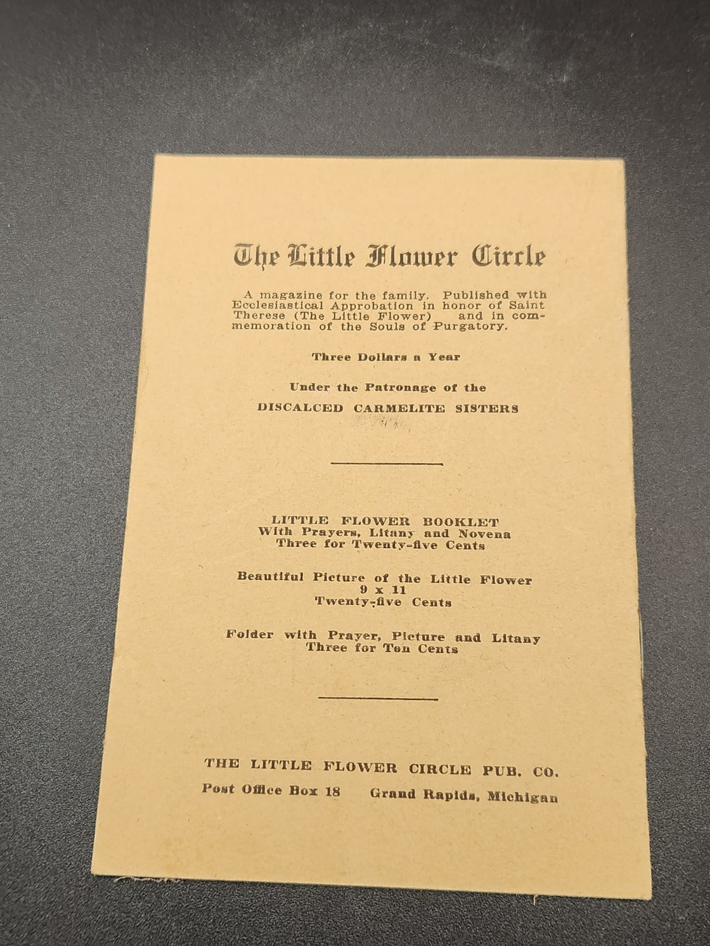 1936 Litany & Novena of the Little Flower St Therese Catholic Prayer Booklet