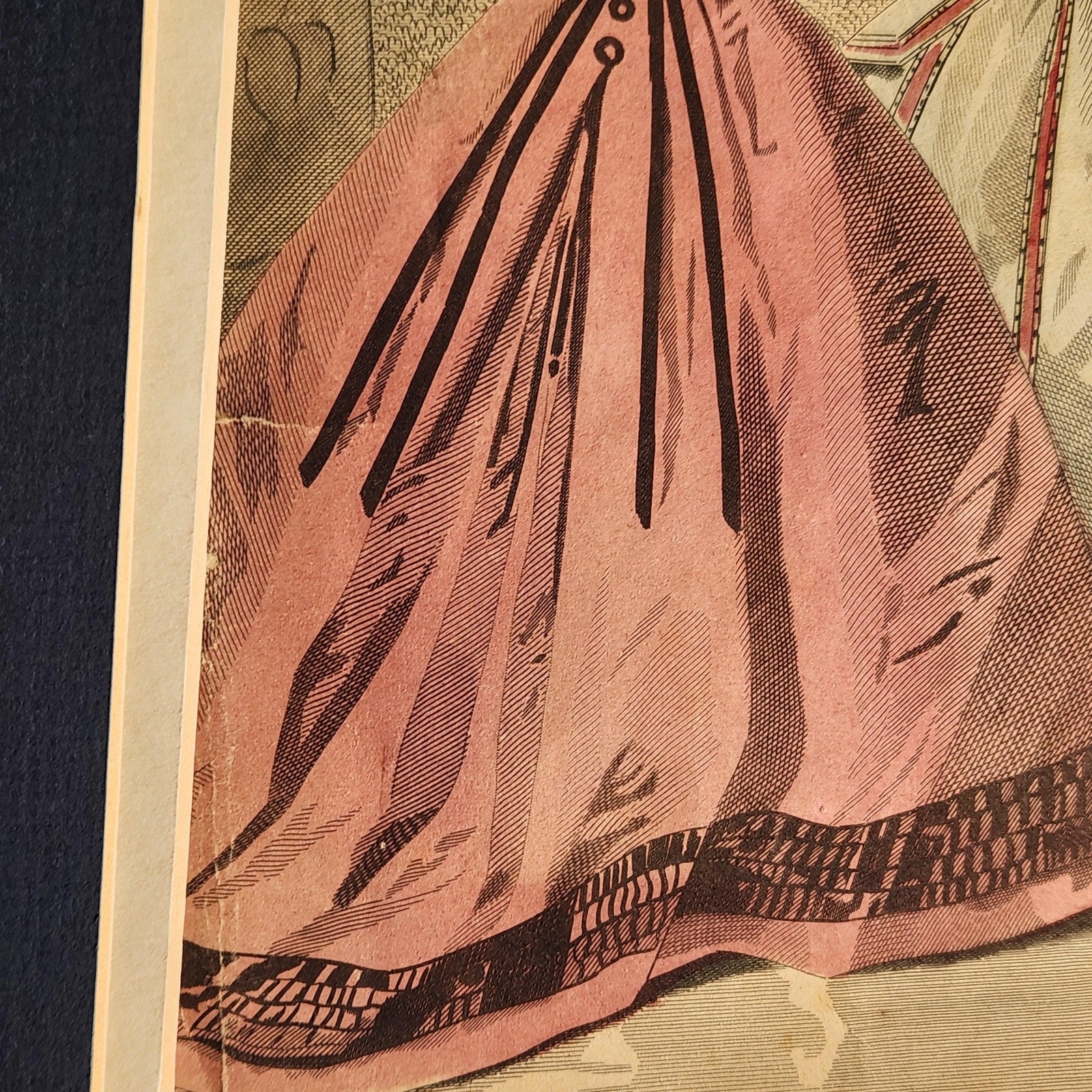 Vintage Les Modes Parisiennes Women Fashion Plate Steel Engraving French Matted