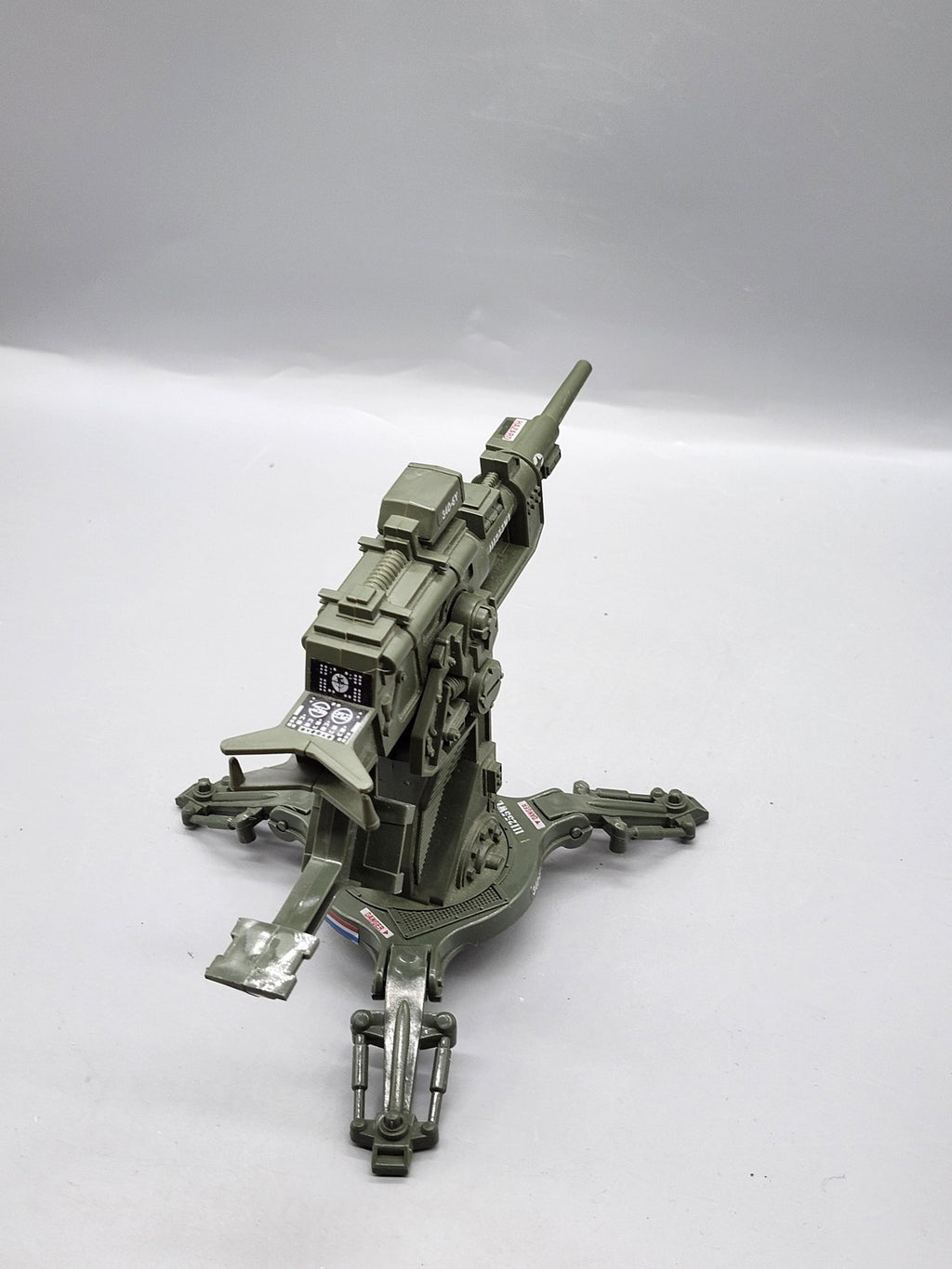 Vintage 1982 G.I. Joe Gun Turret Cannon Playset Hasbro Green Plastic Toy Loose