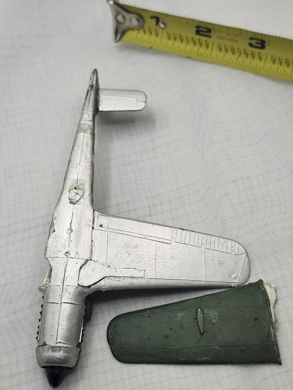 Vintage German WW2 Fighter Plane Diecast Airplane Toy Small Green Parts Repair