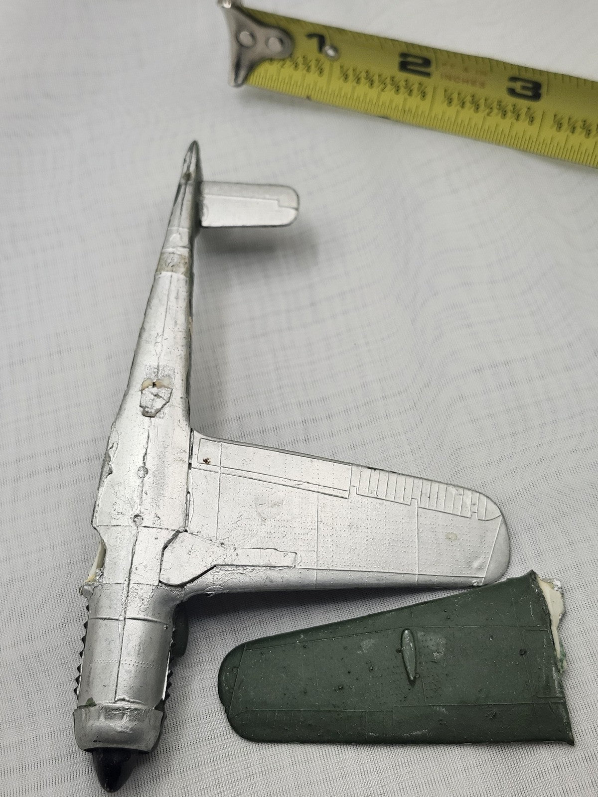 Vintage German WW2 Fighter Plane Diecast Airplane Toy Small Green Parts Repair