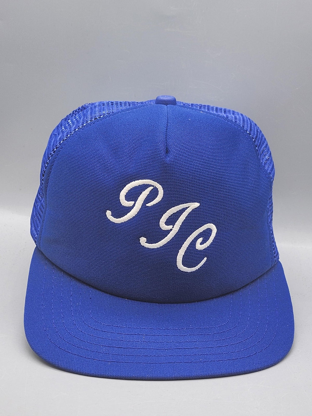 Vintage New Era PJC Hat Cap Snap Back Mens Large Blue Mesh Trucker 80s 90s
