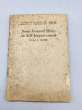 Vintage Some General Hints On Self-Improvement Lloyd E. Smith Tan PB USA 1925