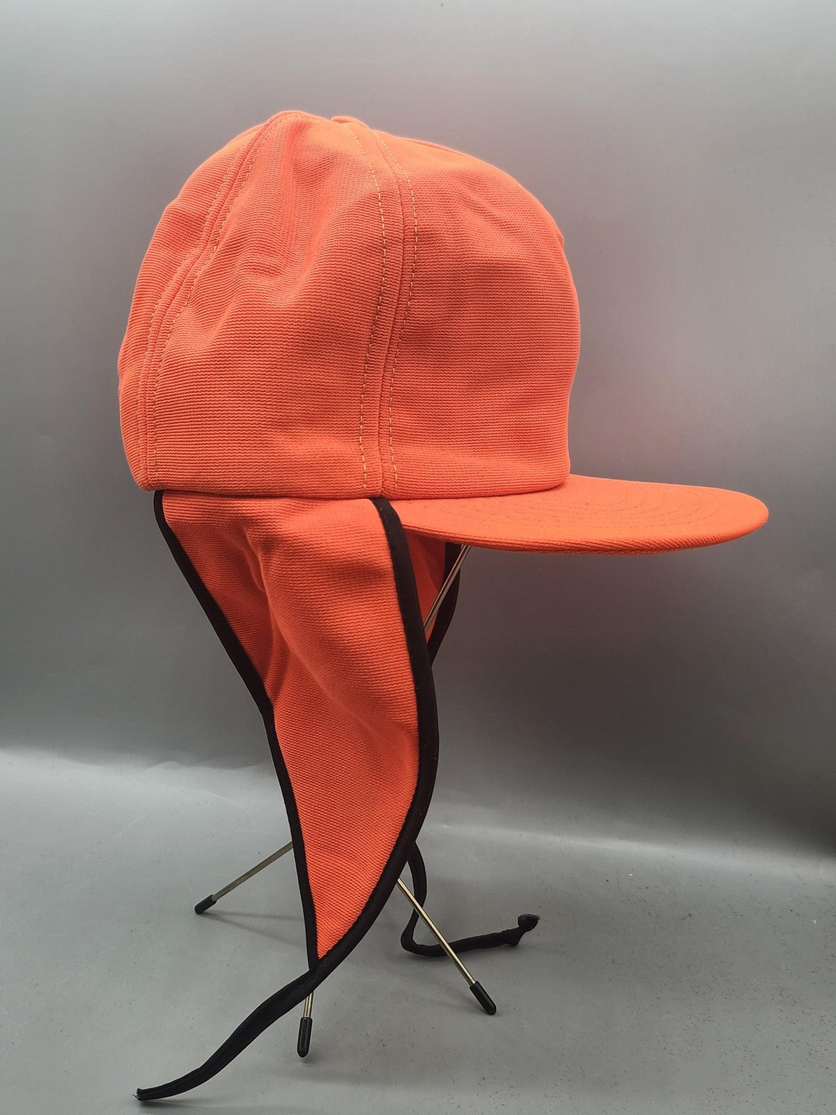 Vintage New Era Hat Cap Snap Back Mens One Size Orange Trapper Hunting 80s