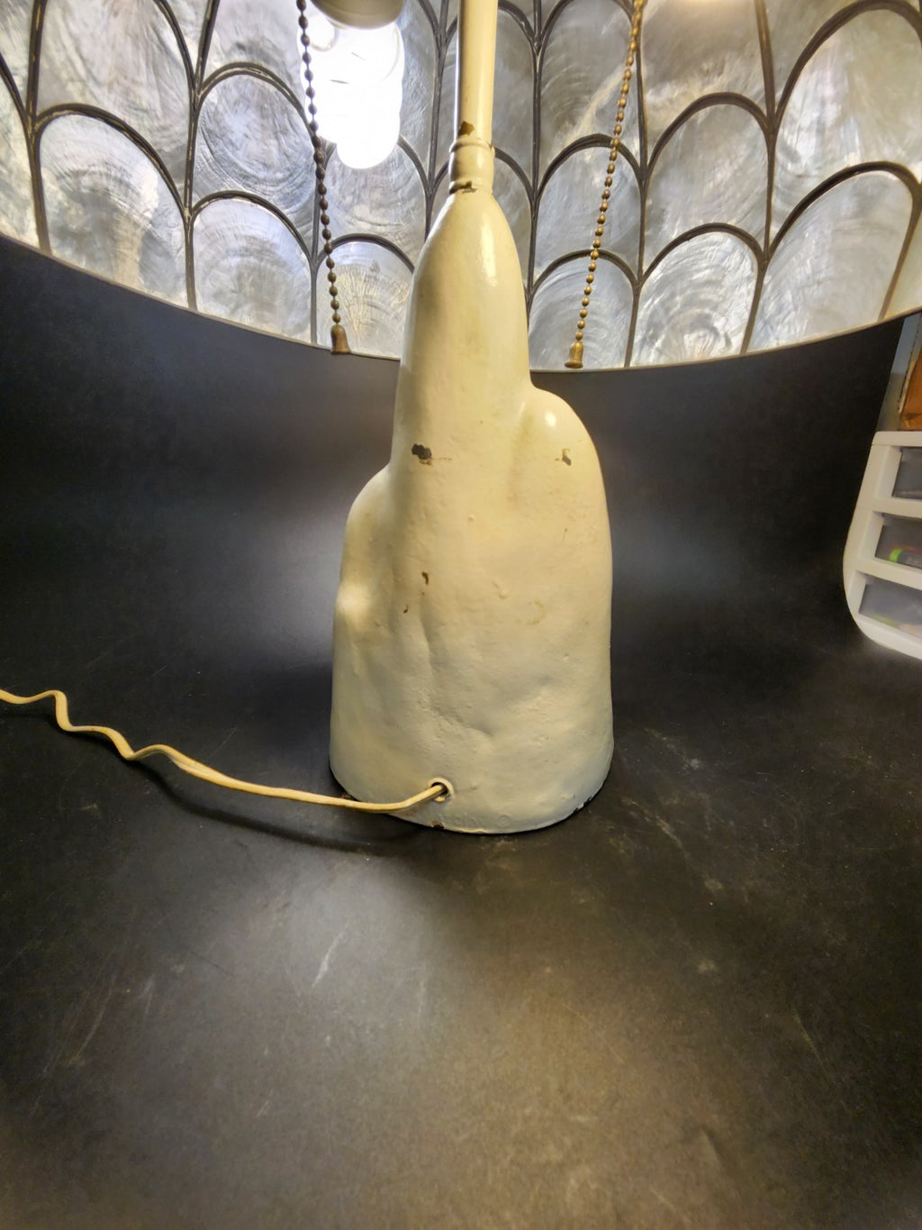 Barclay Penguin Table Lamp Capiz Shell Shade Vintage Sculptural 18” Working