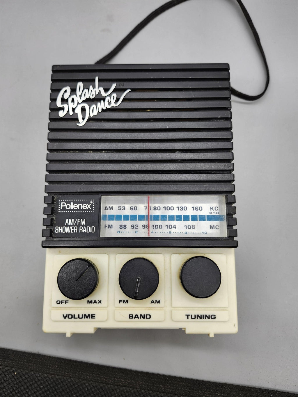 Vintage Pollenex SR-1 Splash Dance AM/FM Shower Radio Black 9V Parts Repair
