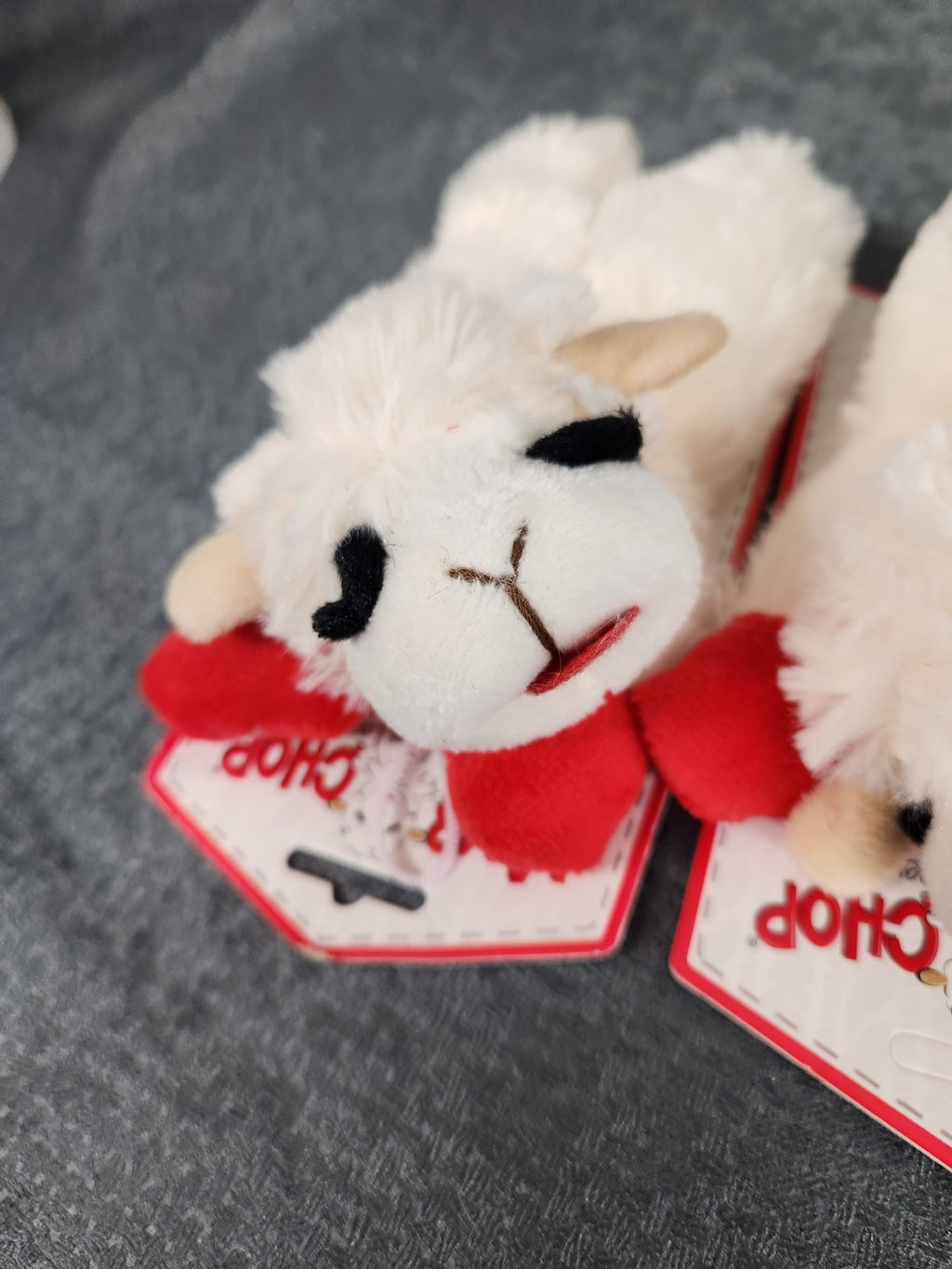 Multipet Lamb Chop Plush Dog Toys Lot of 3 Small White Plush Squeaky Toys NWT