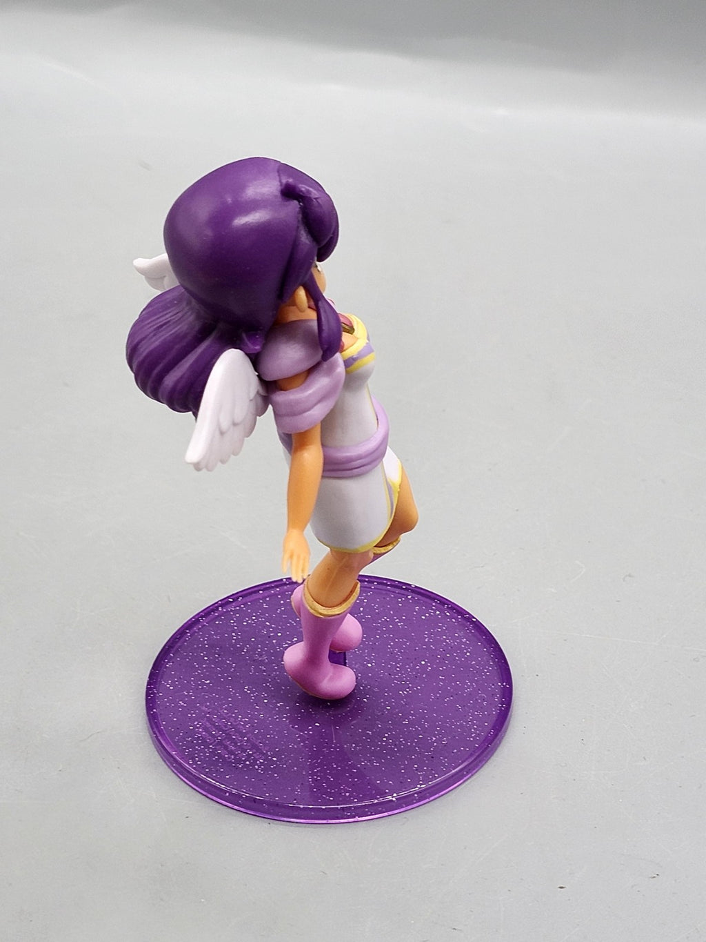 Purple Angel Girl Action Figure Plastic Toy Loose Wings Purple Stand Chibi
