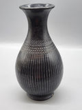Mulayek Black Carved Ceramic Vase Striped Art Pottery Table Home Decor