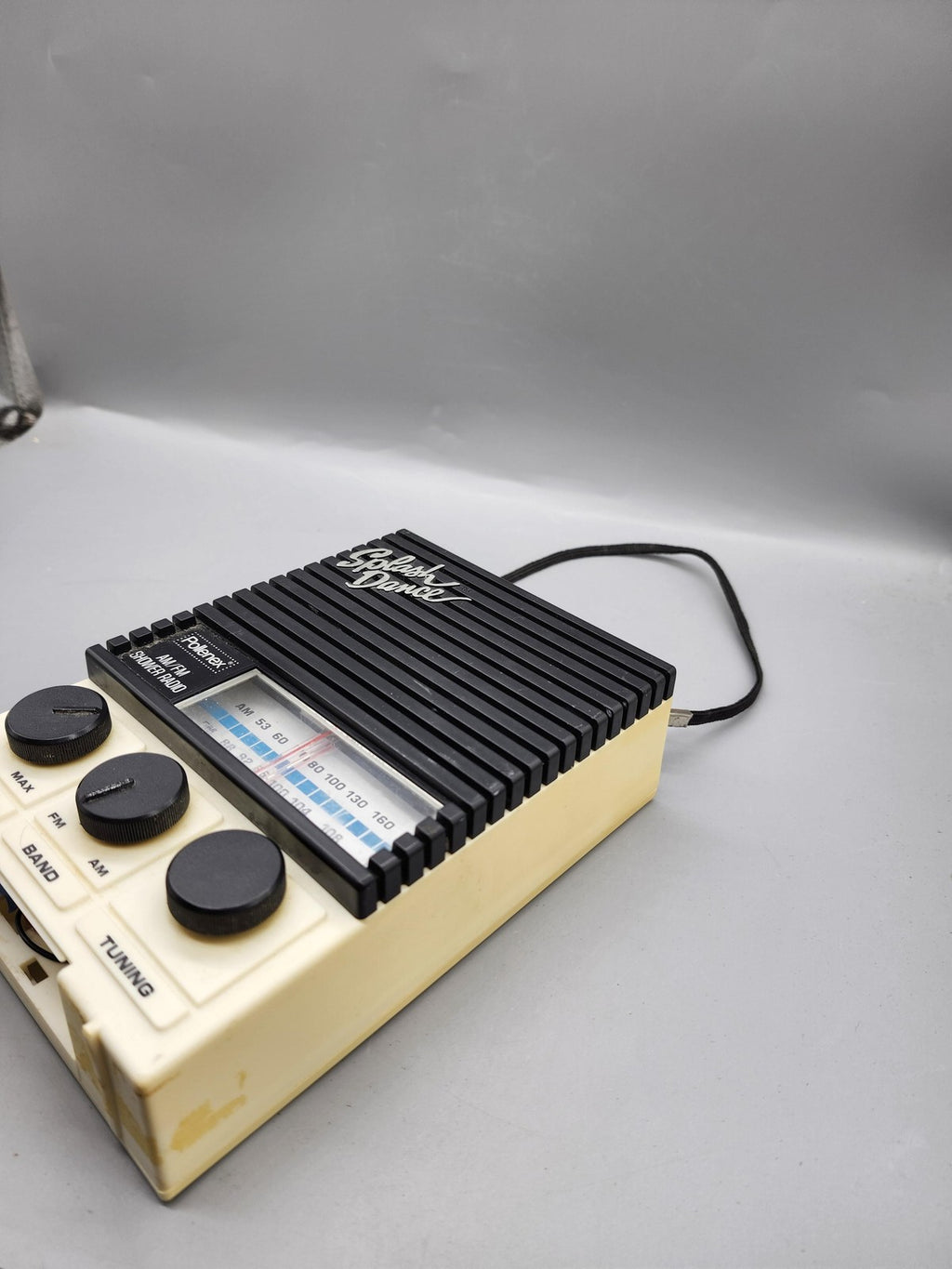 Vintage Pollenex SR-1 Splash Dance AM/FM Shower Radio Black 9V Parts Repair