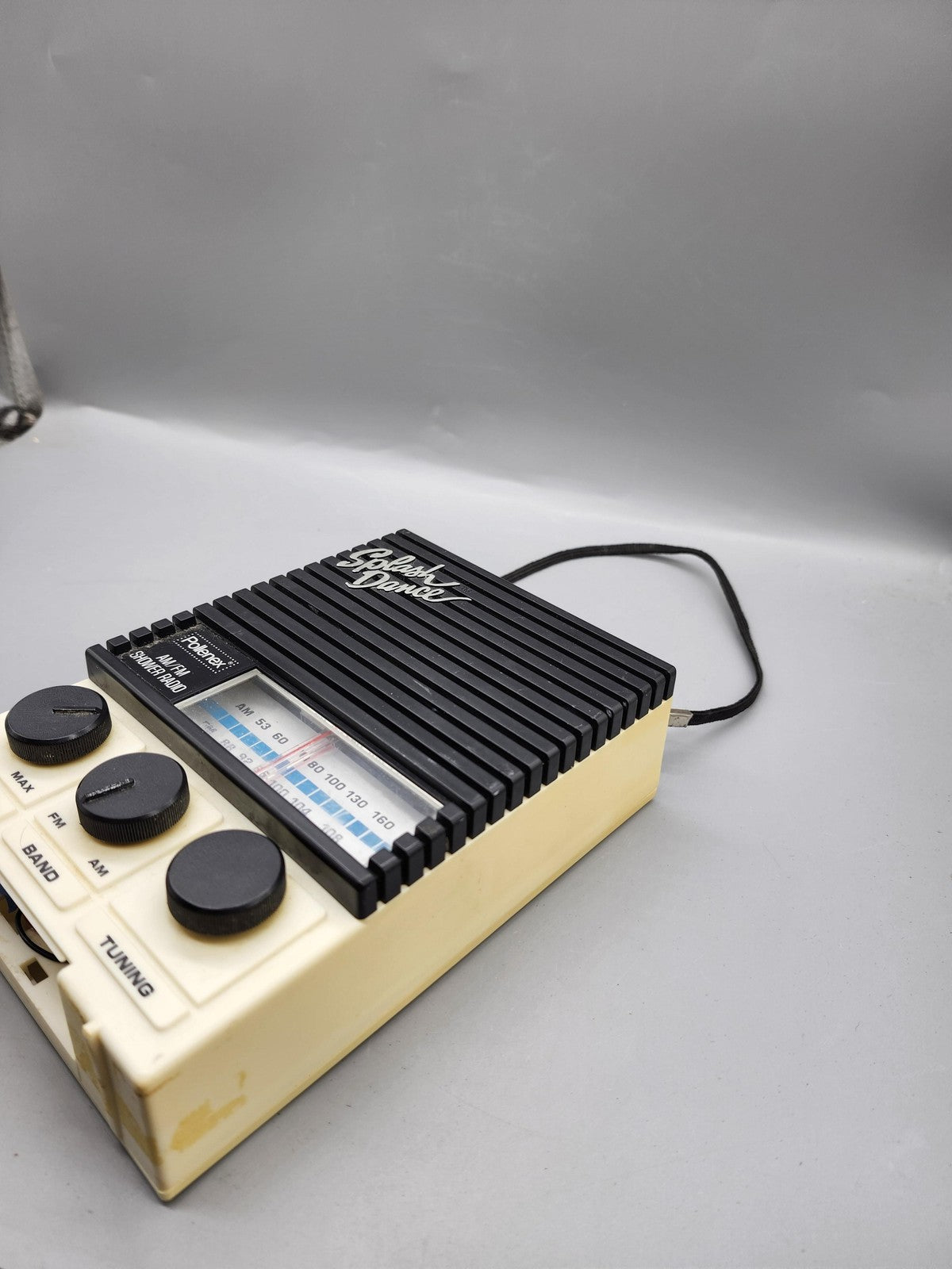 Vintage Pollenex SR-1 Splash Dance AM/FM Shower Radio Black 9V Parts Repair