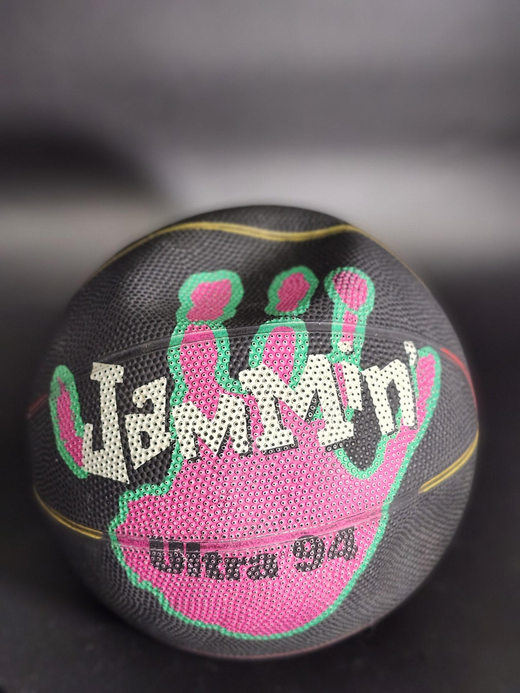 Vintage Sunoco Jammin Ultra 94 Slammin Basketball Rubber Ball Black Promo Retro