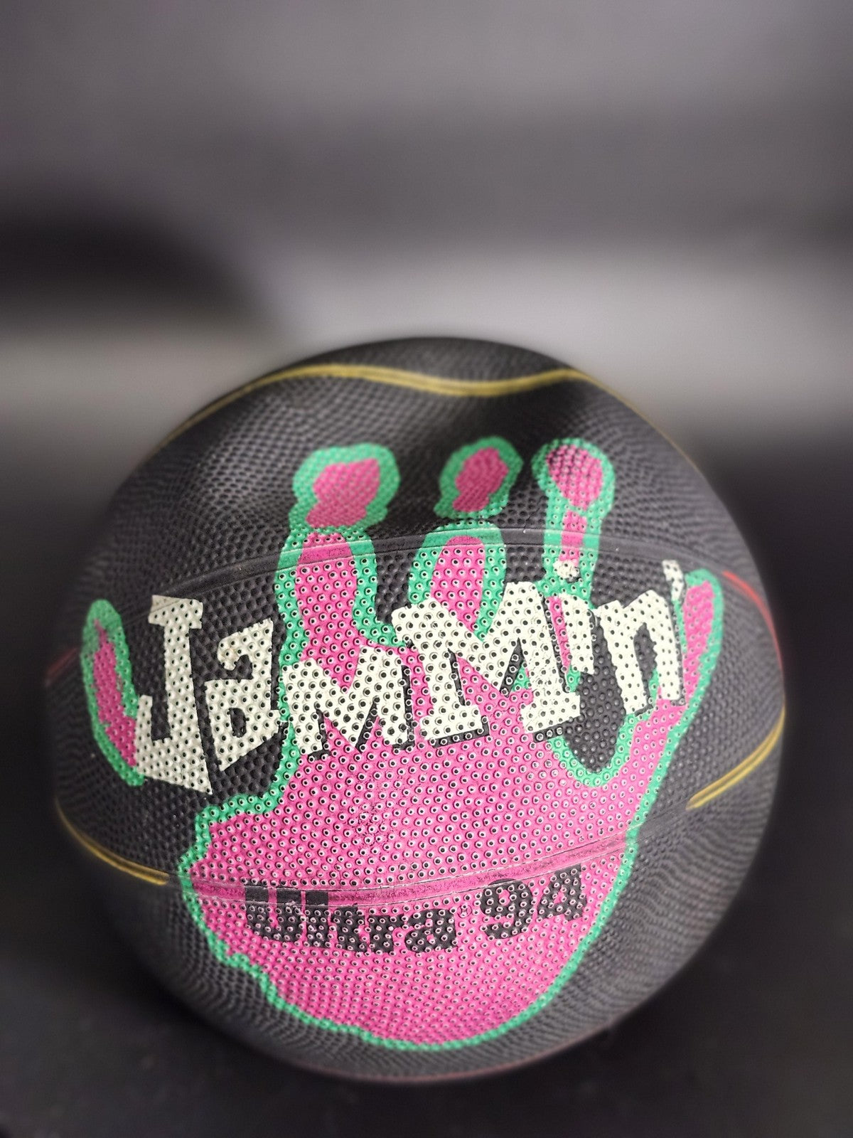 Vintage Sunoco Jammin Ultra 94 Slammin Basketball Rubber Ball Black Promo Retro