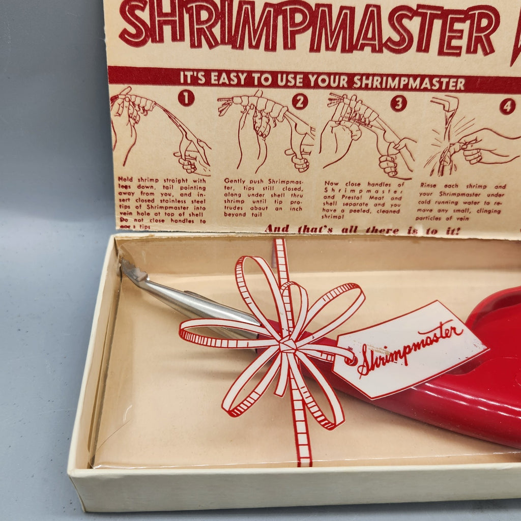 Vintage ShrimpMaster Shrimp Deveiner Tool w/ Original Box Retro Kitchen Gadget