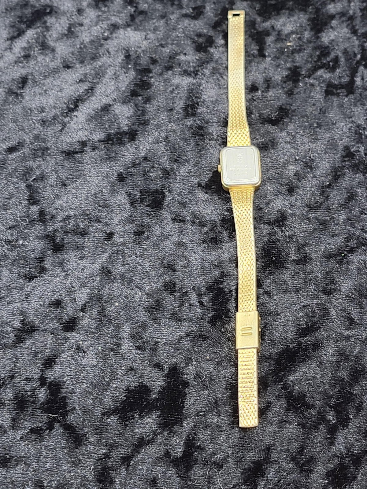 Jules Jurgensen Watch Womens Gold Tone Black Dial Quartz Analog Parts Repair