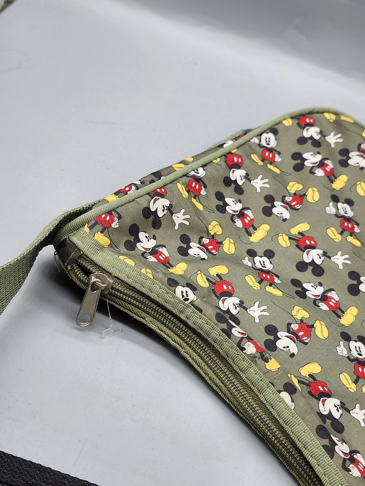 Disney Mickey Mouse Crossbody Bag Womens Medium Green Canvas Shoulder Cartoon