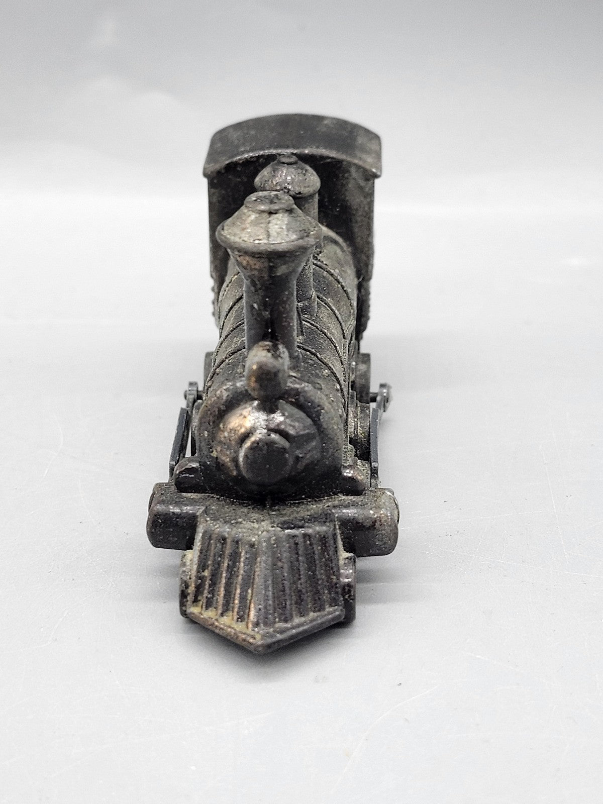 Vintage Steel Train Locomotive Pencil Sharpener Small Silver Tone Desktop Decor