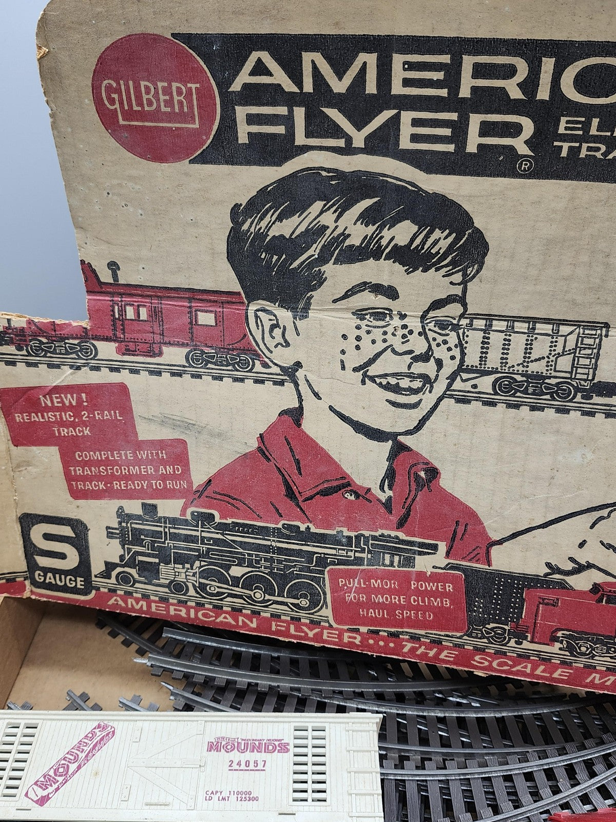 Vintage American Flyer S Gauge Electric Train Set 20705 Steam Freight Cars Track