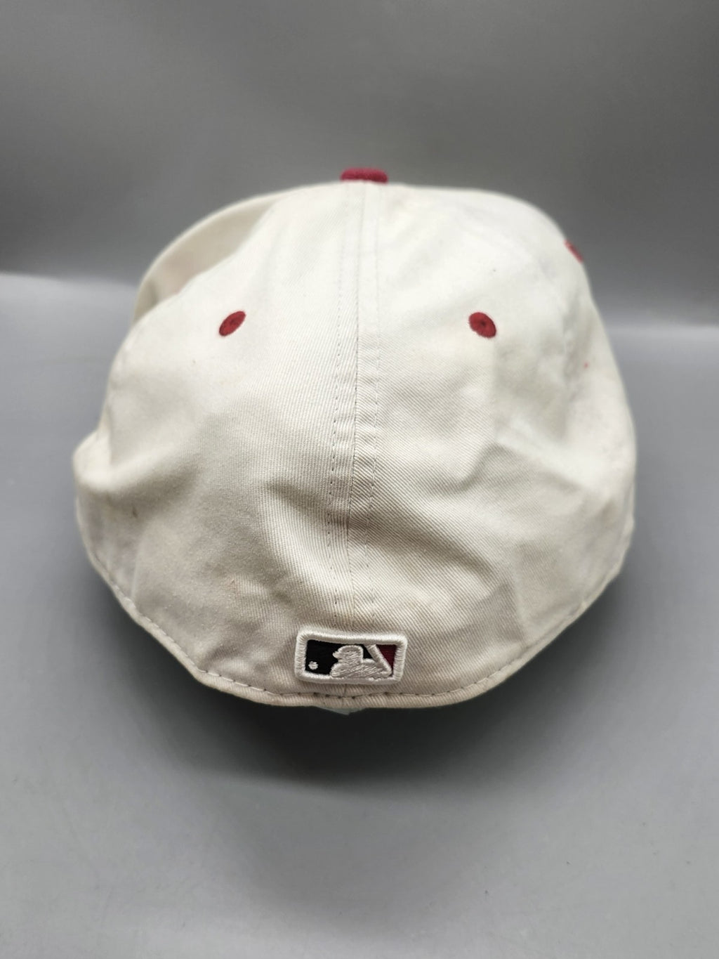New Era 59FIFTY New York Yankees Fitted Hat White Red Size 7 5/8 MLB