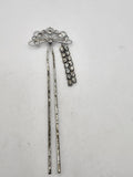 Rhinestone Hair Pin Womens One Size Silver Dangle Formal Wedding Party Bridal