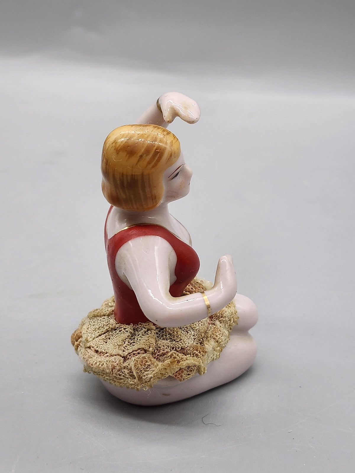 Vintage Unmarked Ballerina Figurine Small Multicolor Porcelain Art Deco Decor