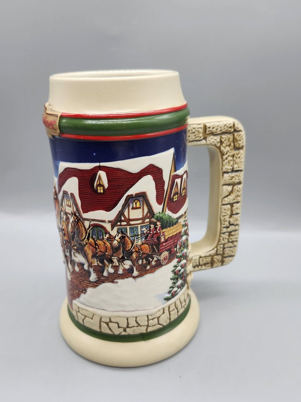 Vintage Budweiser Grant's Farm Holiday Stein CS343 Ceramarte Brazil Beer