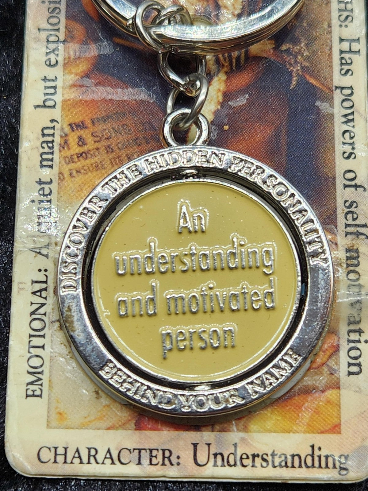 Jeffrey Hidden Personality Keychain Silver Tone Engraved Novelty Gift Decor