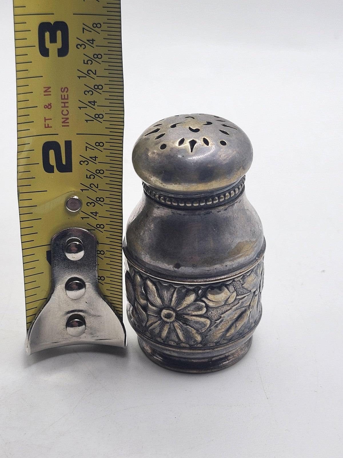 Vintage Gorham Flora Silver Plate Salt Pepper Shaker Art Nouveau Small USA