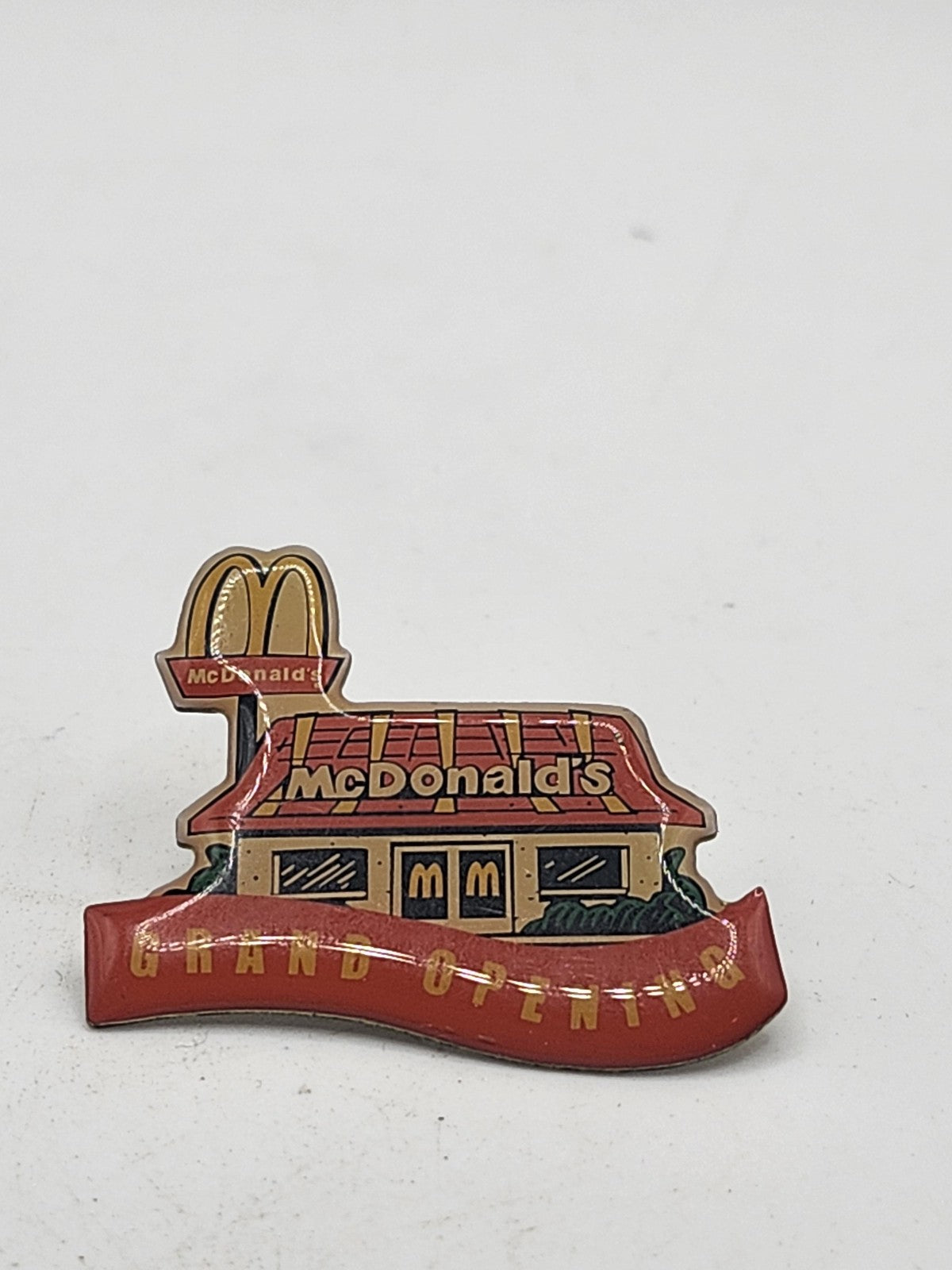 McDonald's Grand Opening Lapel Pin Restaurant Building Enamel 2007 Gold Tone