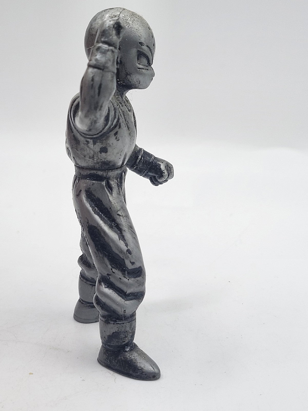 Vintage Dragon Ball Z Krillin Action Figure Silver Plastic Toy Loose Anime