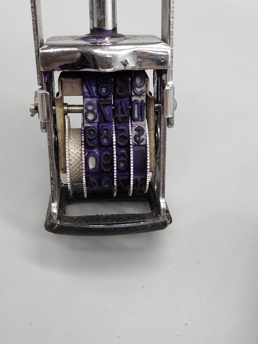 Vintage Justrite Numbering Date Stamp w/ Garvey Leather Price Marker Holder