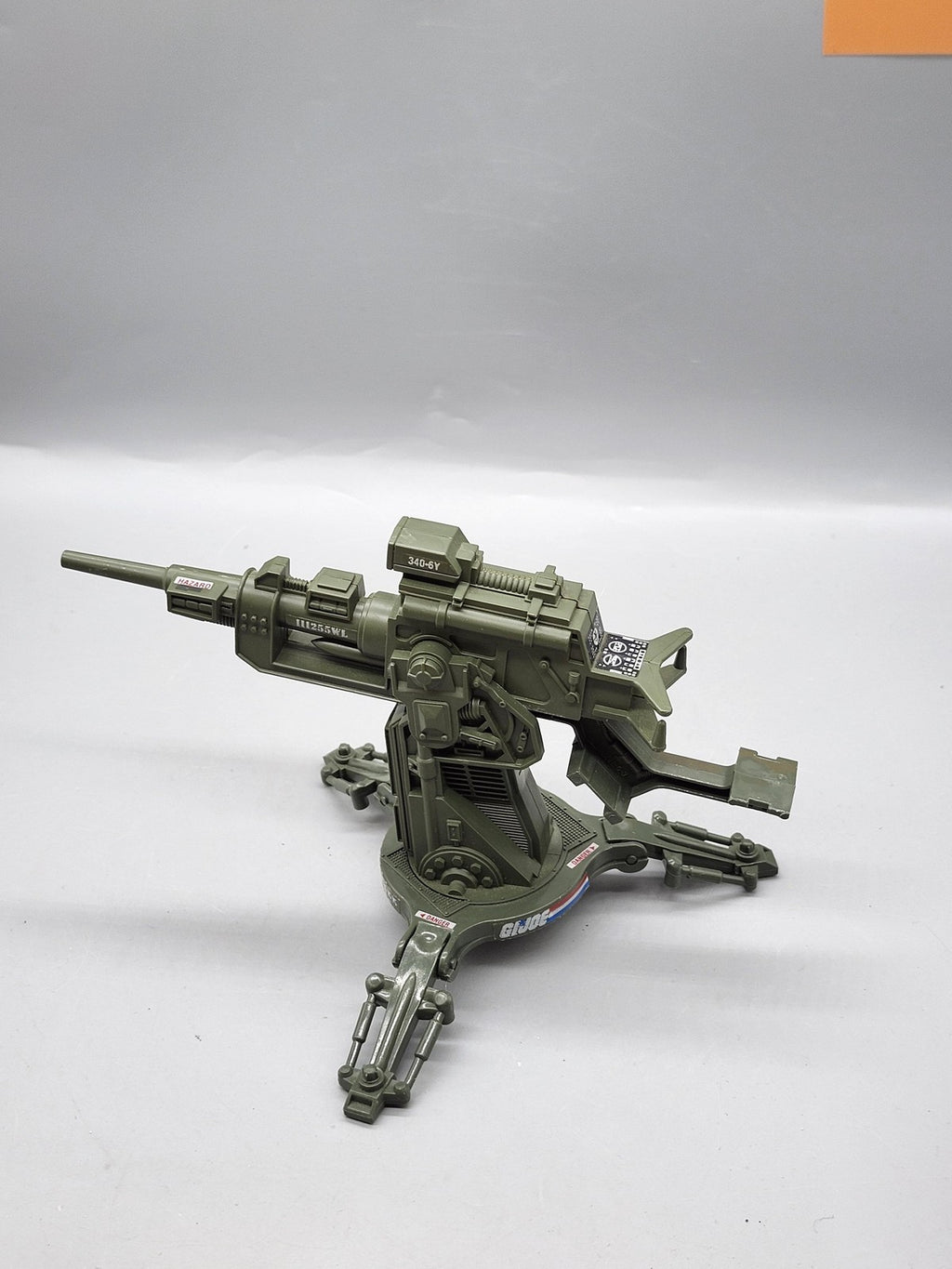 Vintage 1982 G.I. Joe Gun Turret Cannon Playset Hasbro Green Plastic Toy Loose