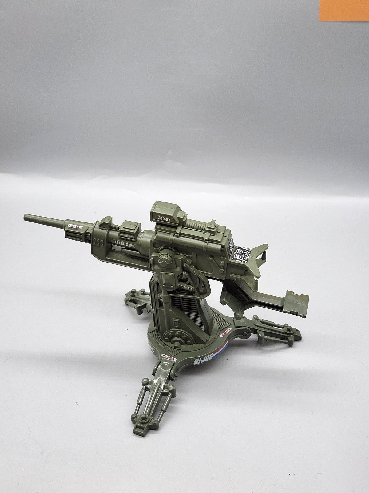 Vintage 1982 G.I. Joe Gun Turret Cannon Playset Hasbro Green Plastic Toy Loose