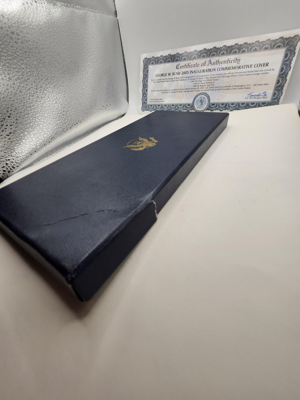 Vintage George W Bush Inauguration Coin Cover 2005 Morgan Mint Gold Tone COA
