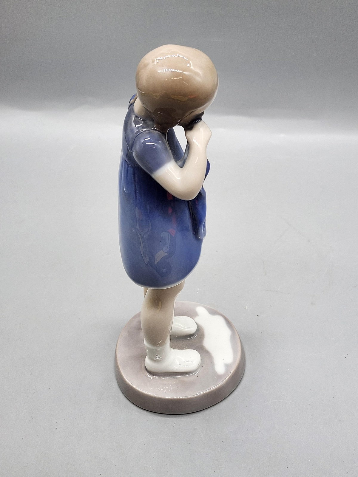 Vintage Bing & Grondahl Girl Child Figurine Small Blue Porcelain Danish Decor