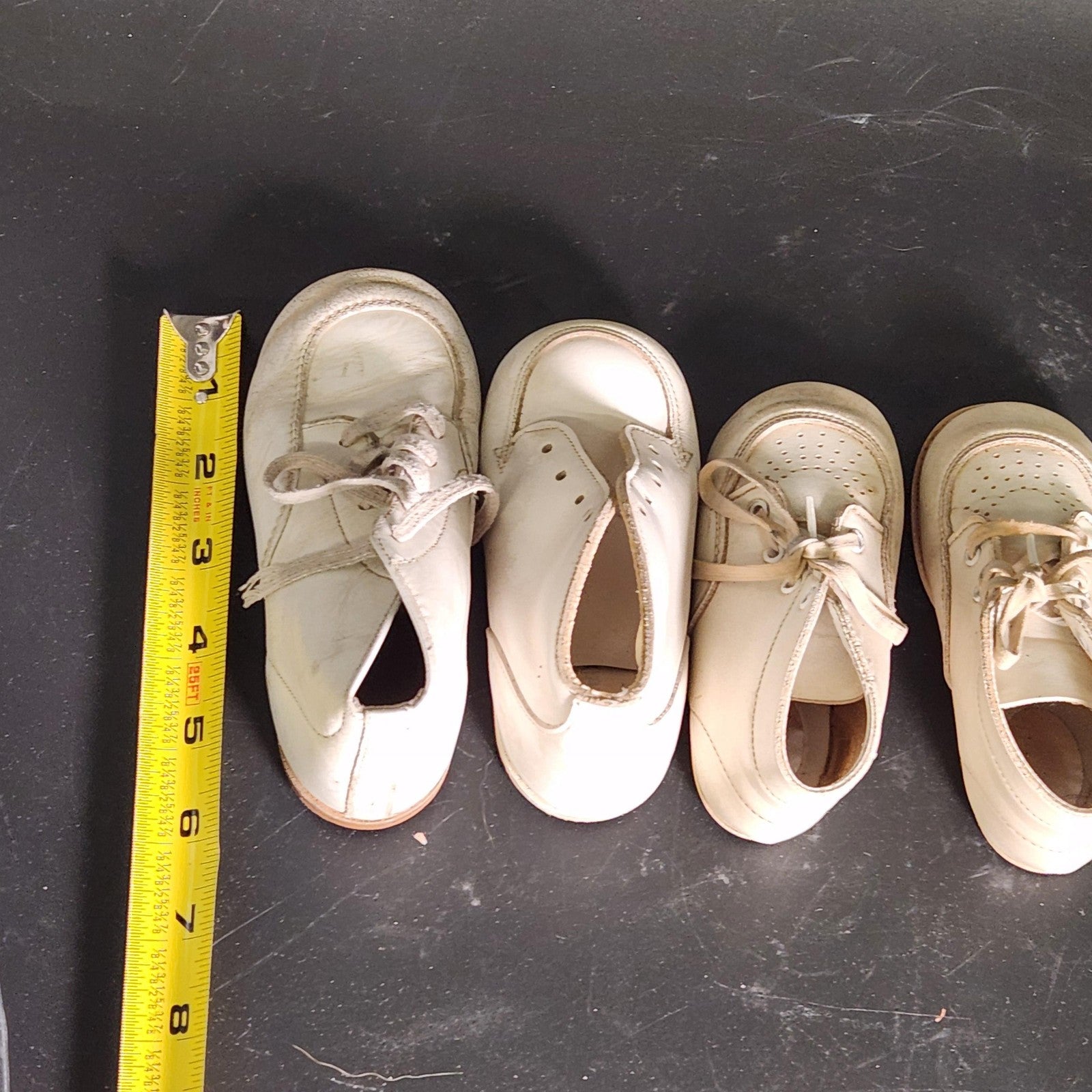 Baby Walking Boots Boys Size 4 White Leather Booties Lot 4 Shoes Ankle Lace Up